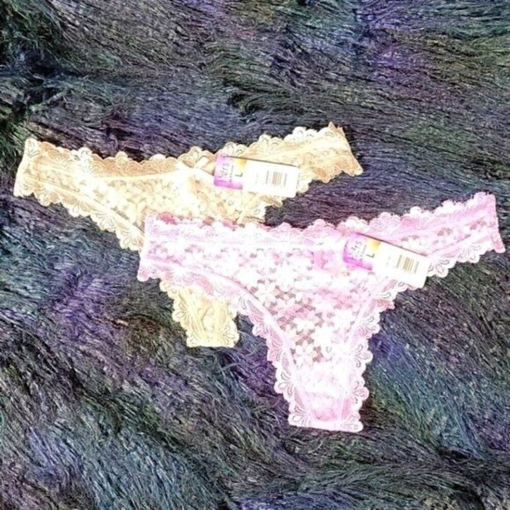 Hers by Herman Seductive Lace Thong Set Sz L